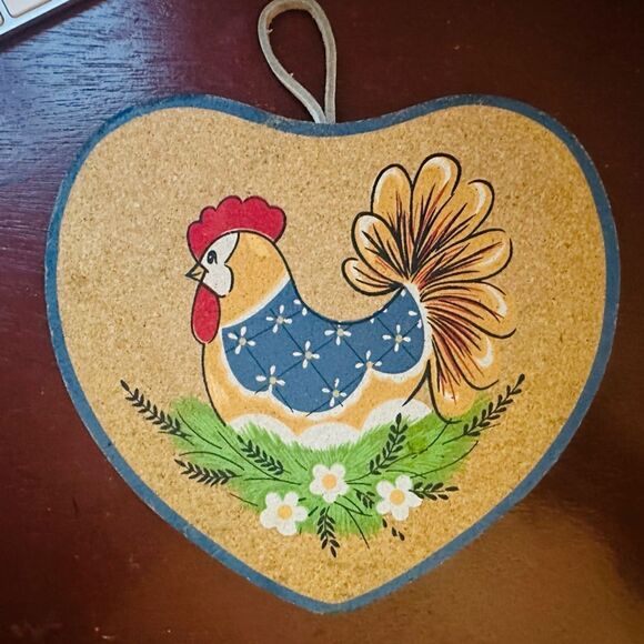 Rooster Cork Handpainted Wall Decor - Picture 5 of 5